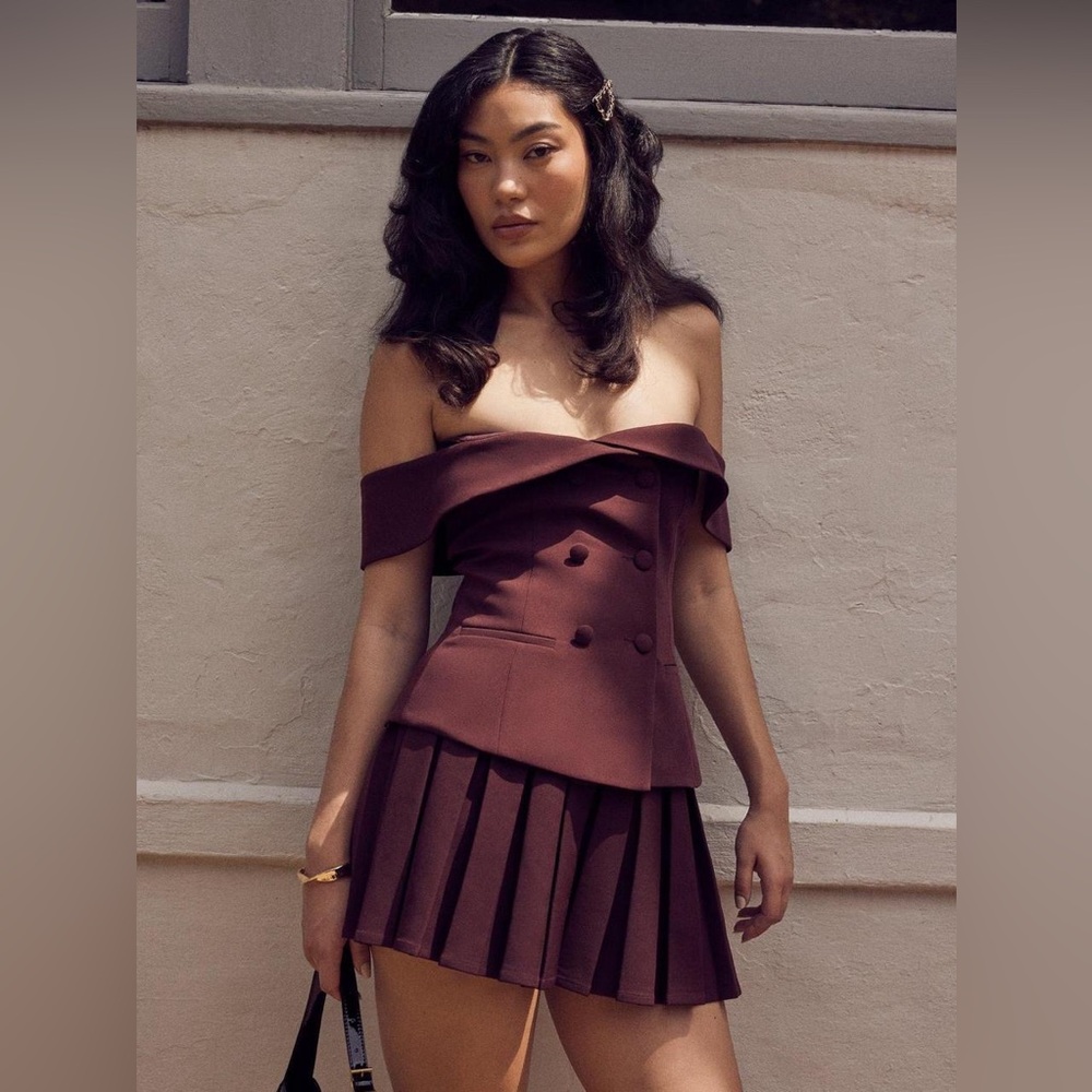 Meshki Off the Shoulder Suiting Top